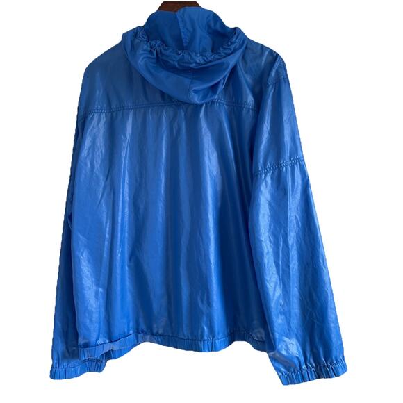 Vintage Izod Lacoste Blue Nylon 1/2 Zip Windbreaker Jacket Sz Large Front Pouch - Picture 3 of 13